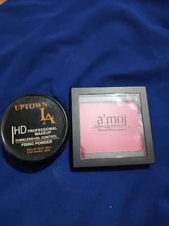 amrij pigmented blush on with fixing / setting powder