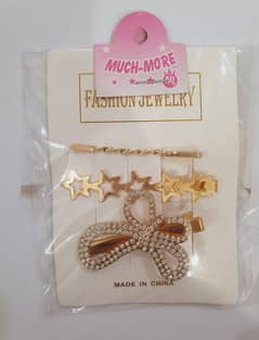 Golden hair clip for women pair of three