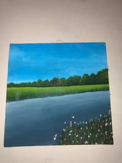 Beautiful scene acrylic painting on canvas (size: 12×12 inch)