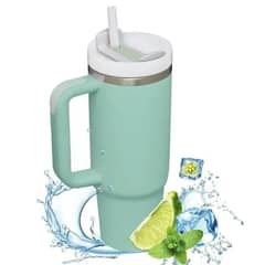 Insulated Tumbler With With Handle Straw 40oz