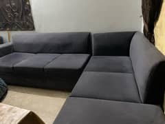 Corner Sofa Set Grey Velvet. 0