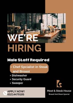 Restaurant Staff || Jobs in Lahore || Urgent Hiring