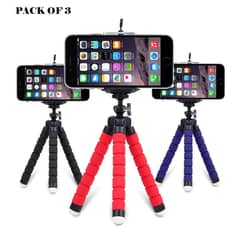 3pc Flexible Sponge Adjustable Octopus Tripod PhoneStand /mobile stand