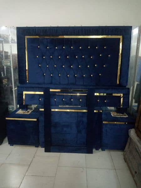 bed / brass bed / Furniture / Poshish bed / bed dressing side table 0