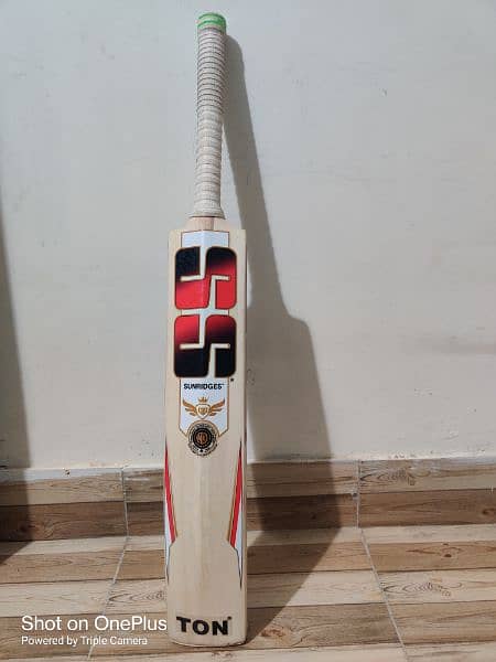 English Willow Cricket Bat With 20+ Grains , Full Cane Handle 2