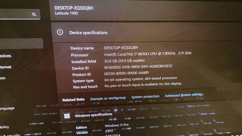 Dell Latitude 7490 core i7 8th generation 6