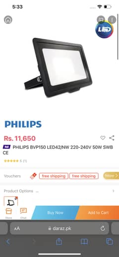 Philips Essential Smartbright G3 LED FLOODLIGHT 50WOriginal & imported