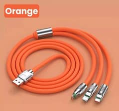 3 in 1 mobile charging cable, orange