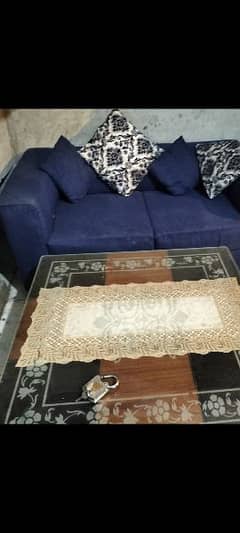 6 seater sofa set with cushions and center table