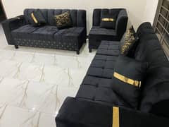 L shape 8 seater sofa black colour