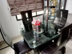 Dinning table with Top glass with 4 chairs