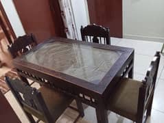 Antique design Dining table with 4 chairs