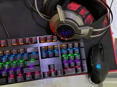 Gaming mouse, keyboard & headset