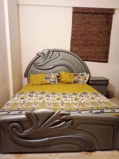 Room Set: Queen Size Bed with mattress, Dressing table and Almari