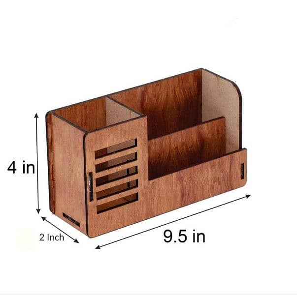 Wooden Desk Phone | Visiting Card | Pen Holder Organizer 3