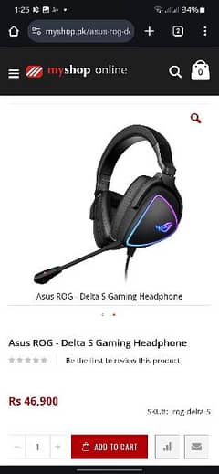 Asus delta Rog S RGB Gaming headphone