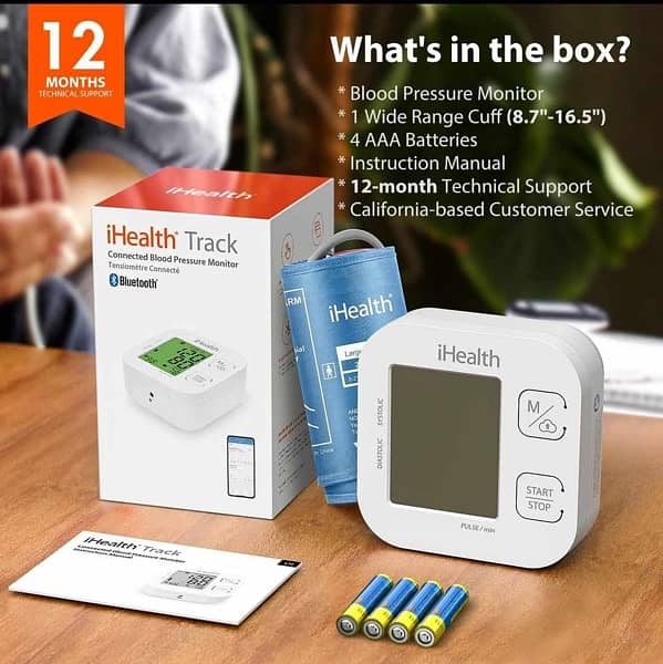 iHealth Track Smart Upper Arm Blood Pressure Monitor App Control 5