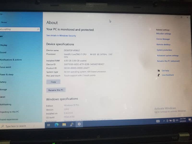 Urgent Sale Lenovo i5 1st generation T510 0