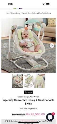 Ingenuity ConvertMe Swing-2-Seat Portable Swing