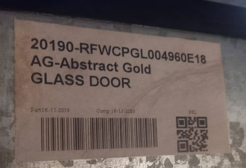 PEL REFRIGERATOR 20190-RFWCPGL004960E18 ABSTRACT GOLD GLASS DOOR 4