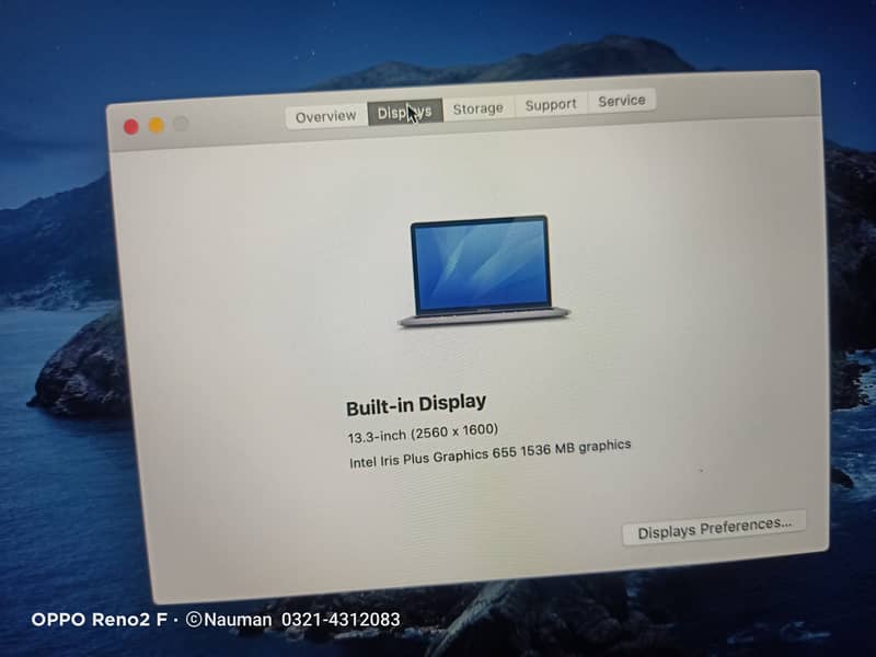 MacBook Pro 2019,Core i7,16GB RAM, 256GB SSD13"Ratina Disply 6