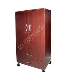 D13 Wooden 6x4 feet two large Drawer cupboard wardrobe almari cabinet