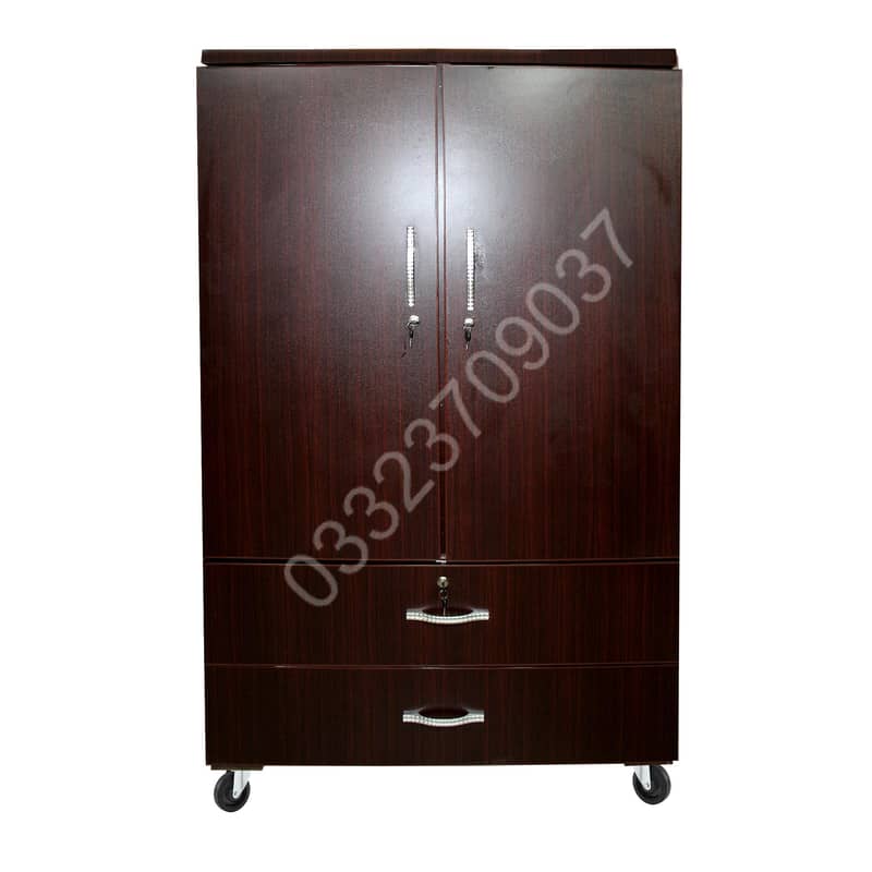 D13 Wooden 6x4 feet two large Drawer cupboard wardrobe almari cabinet 2