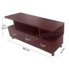 4 feet wooden lcd table console with three drawer