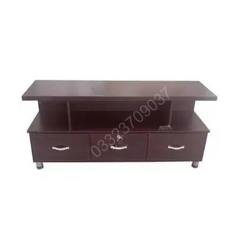 4 feet wooden lcd table console with three drawer 2