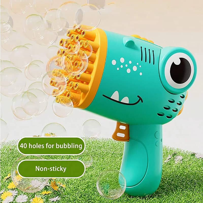 40 Holes Portable Toddlers Kids Handheld Automatic Bubble Blower 14