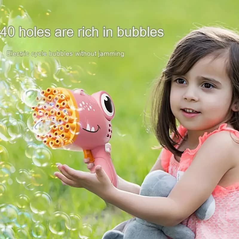 40 Holes Portable Toddlers Kids Handheld Automatic Bubble Blower 16