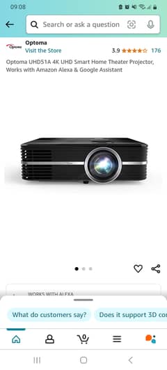 Optoma UHD51 4K UHD  HDR 3D Smart Home Theater Projector