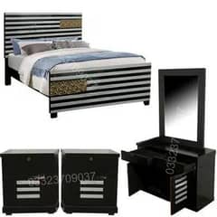 Wooden Bed  withDressing Set With side tables Without Mattress