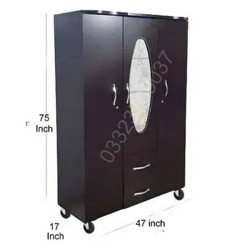 Fixed price D9 6x4 feet Wooden three door center mirror cupboard 0