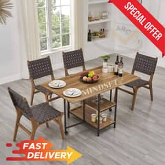 Folding Dining Table, Wooden Foldable Kitchen Table, writing desk