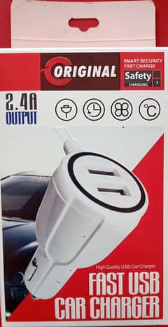 FAST DUAL USB CAR CHARGER 2.4a OUTPUTFAST