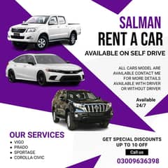 Self Drive/Prado/civic available/Rent a Car/Car Rental services