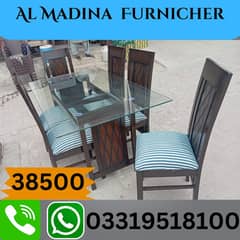 6 chairs dining table with white genuine marble placed,