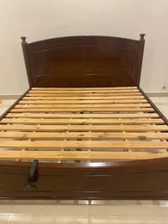 Wooden king bed complete set with mattress