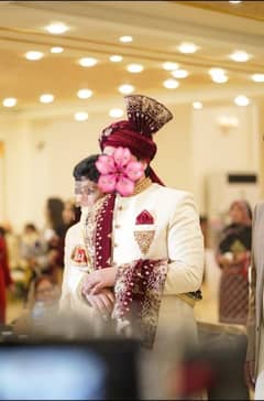 Groom sherwani with kulla and shawl