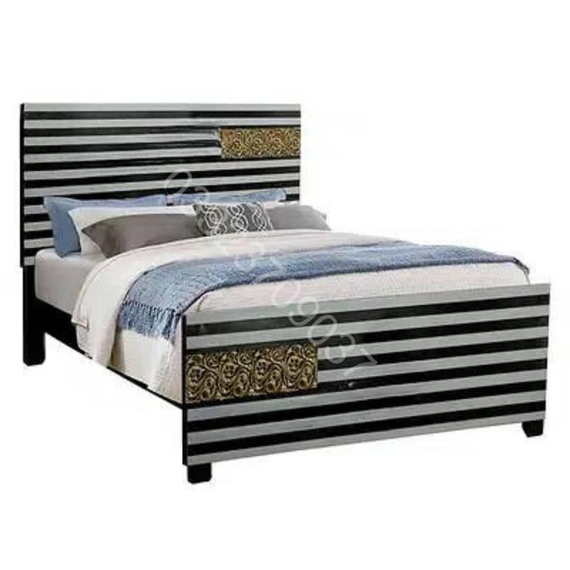 Wooden double Bed with Dressing Set Without Mattress 1