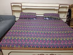 wooden double bed