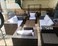 OUTDOOR GARDEN RATTAN UPVC FURNITURE SOFA SET CHAIRS TABLE UMBRELLA