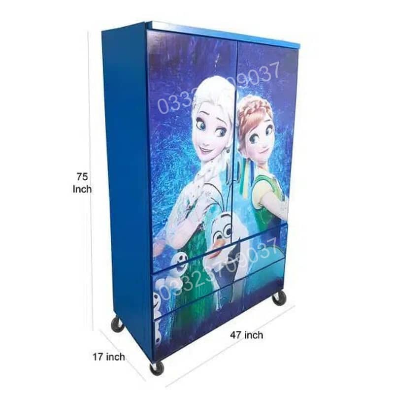 6x4 Feet Wooden Sheet Cupboard with two drawer Frozen Theme , Wardrobe 1