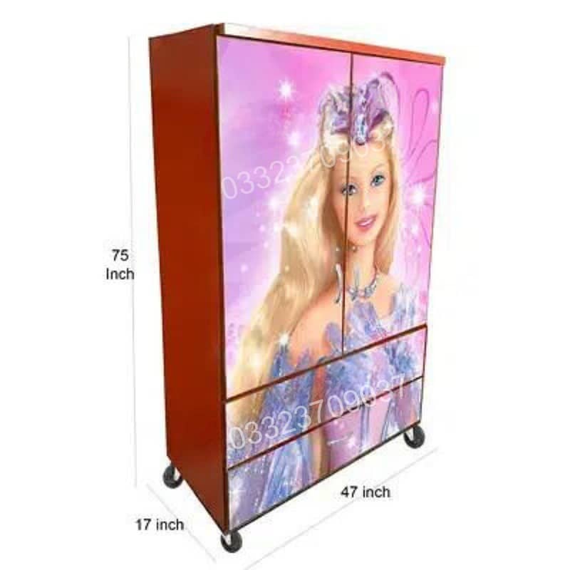 6x4 Feet Wooden Sheet Cupboard with two drawer Frozen Theme , Wardrobe 5