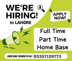 Part time / full time home base job available