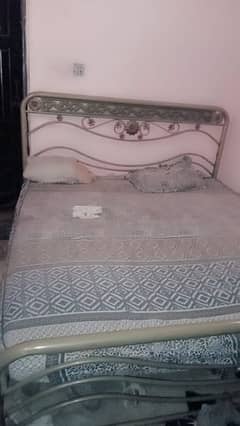 sofa cum bed and iron bed with mattress