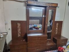 wooden dressing table with 2 side tables