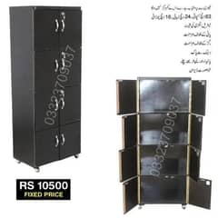 5x2 Feet Black 8 Door Wooden sheet Cupboard Wardrobe