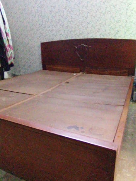 Double bed  with Master Moltyfoam mattress with 1 side Table FREE 6